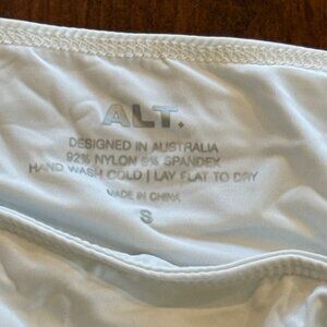ALT White High Cut Bikini Bottoms Small